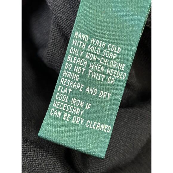 Lauren Ralph Lauren Cardigan Sweater Womens 2X Black Polka Dot Silk Button Front - Picture 9 of 10